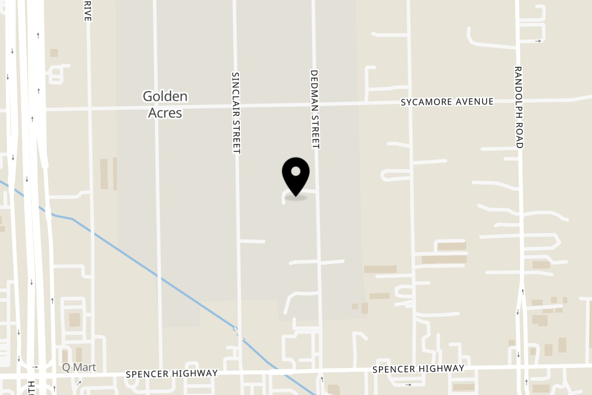 Map showing the location of Andy's Hawg Wild BAR B-QUE on 2826 Dedman Street in Pasadena